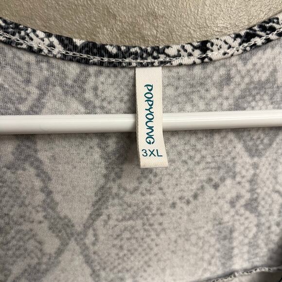 Popyoung Plus Size 3XL Snakeskin Blouse Tunic Rayon Spandex Top - Picture 9 of 11